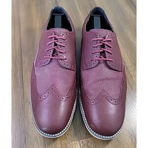 Cole Haan Grand OS Oxfords Burgundy Leather Shoes Men 10M